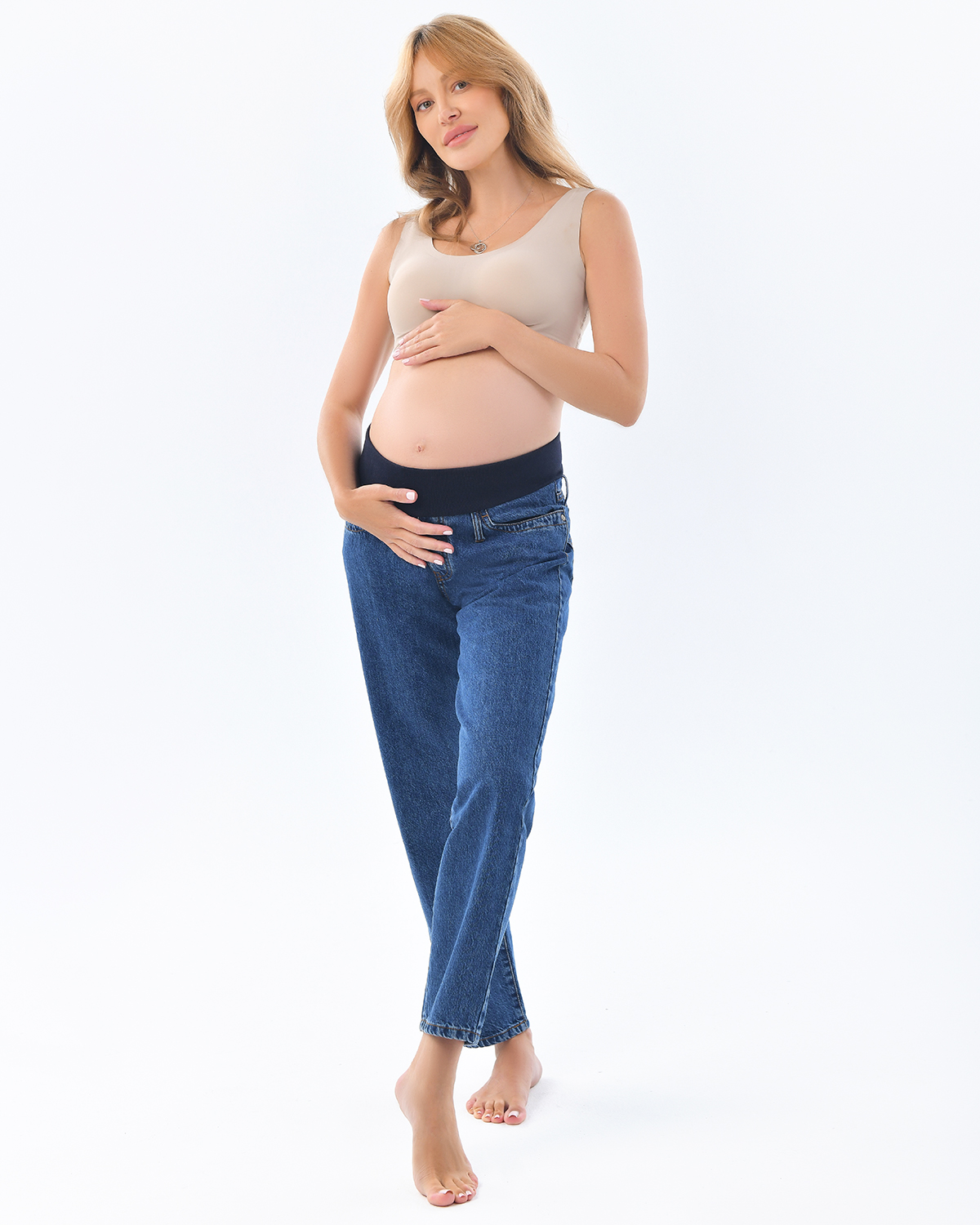 Pietro Brunelli Синие джинсы для беременных MOM JEANS