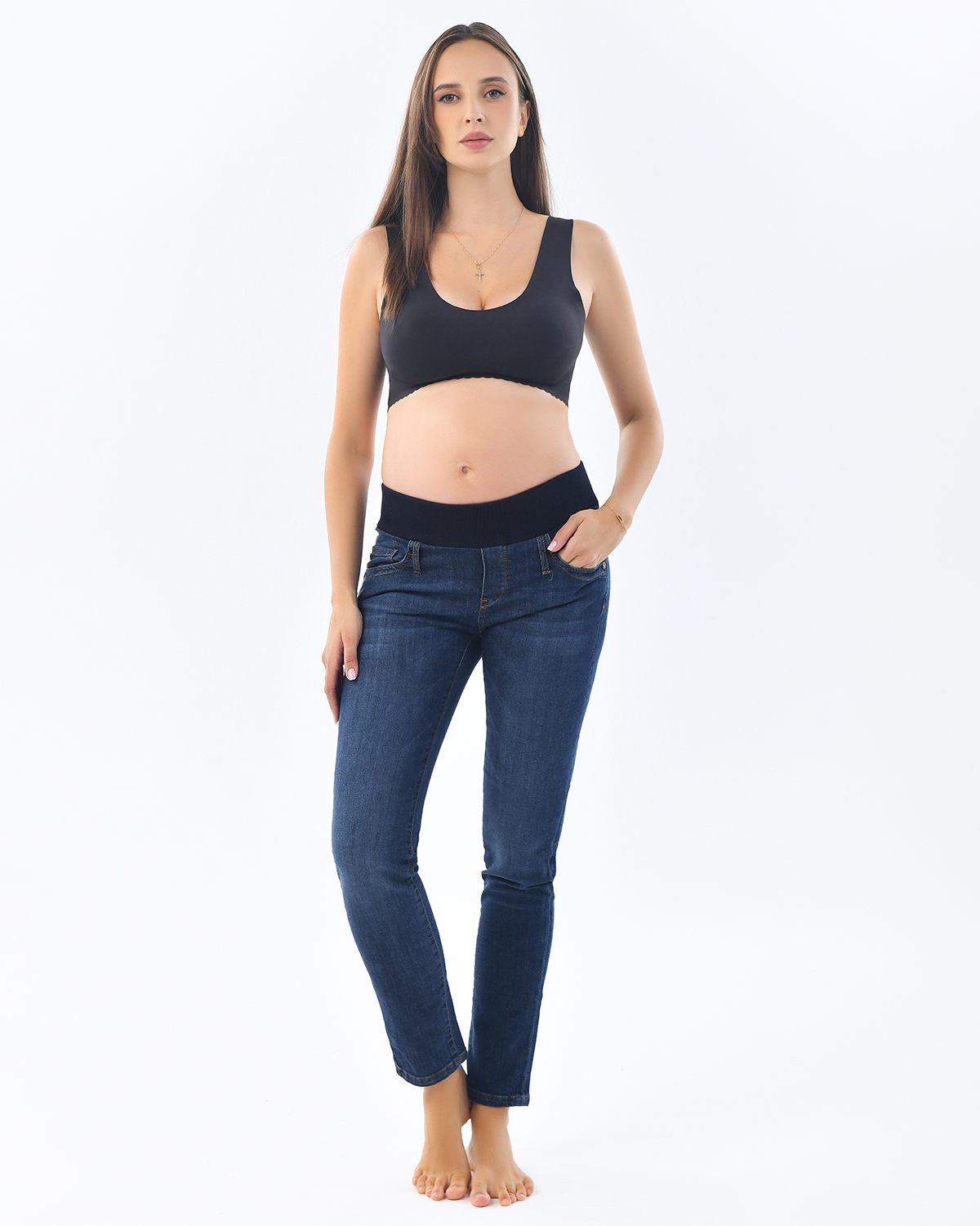 Pietro Brunelli Темно-синие skinny джинсы для беременных Cool girl