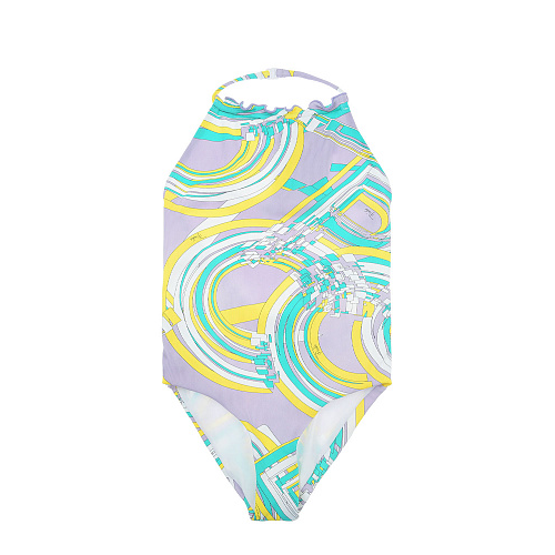 Слитный купальник с абстрактным принтом Emilio Pucci Сиреневый, арт. 9Q0299 J0143 522GL | Фото 1