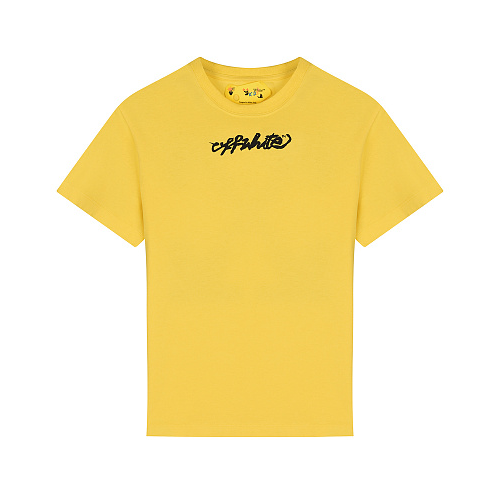 Желтая футболка с черным логотипом Off-White Желтый, арт. OGAA001F21JER008 1810 | Фото 1