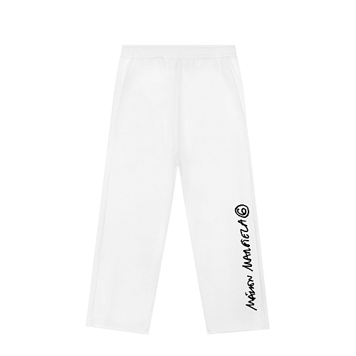 Белые спортивные брюки с черным логотипом MM6 Maison Margiela Белый, арт. M60088 MM006 M6100 | Фото 1