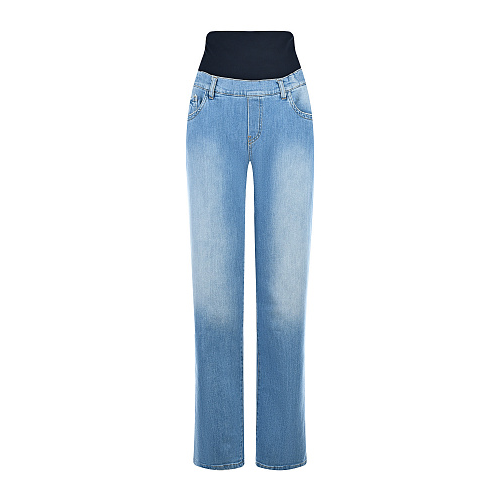 Синие прямые джинсы для беременных Pietro Brunelli Синий, арт. JPHIST DEC096 W037 | Фото 1