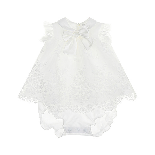 Белое платье с вышивкой Baby A Белый, арт. E2400/15 90 | Фото 1