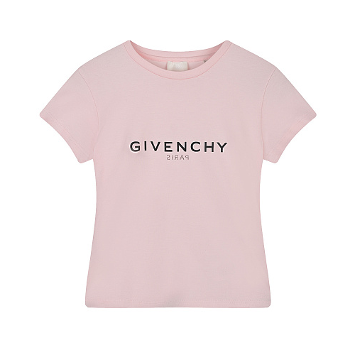 Розовая футолка с черным лого Givenchy Розовый, арт. H15244 44Z | Фото 1