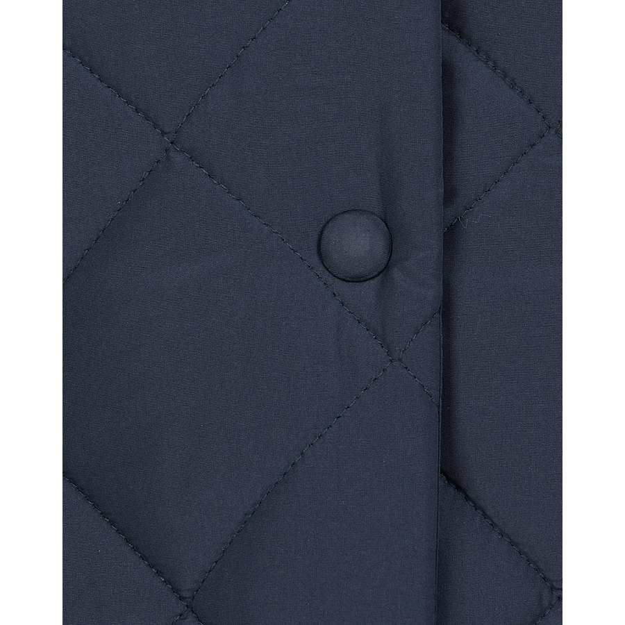 Синее стеганое пальто с бантом Monnalisa Синий, арт. 170105 0408 056S | Фото 3