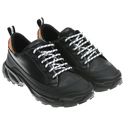 Черные кроссовки из кожи Burberry Черный, арт. 8043652 A1189 | Фото 1