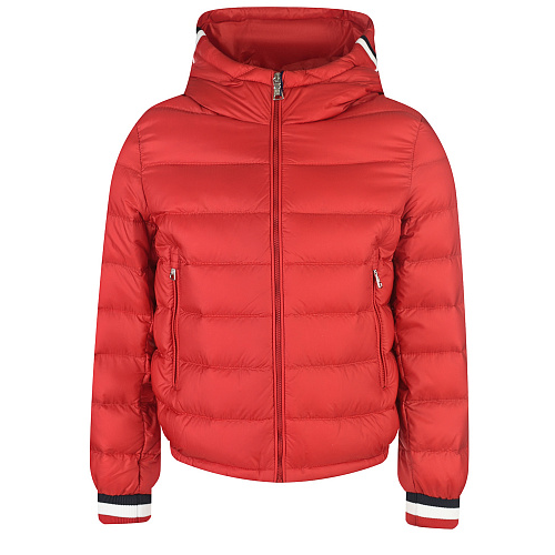 Красная стеганая куртка с капюшоном Moncler Красный, арт. 1A00069 C0011 455 | Фото 1