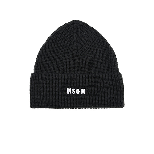 Черная шапка с лого MSGM Черный, арт. MS029207 110 | Фото 1