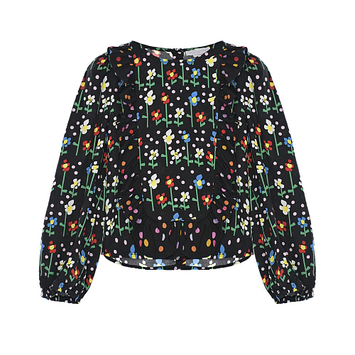 Черная блуза с цветочным принтом Stella McCartney Черный, арт. 8R5A10 Z0527 930MC | Фото 1