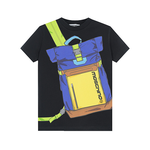 Черная футболка с принтом &quot;рюкзак&quot; Moschino Черный, арт. H8M02Q LAA23 60100 | Фото 1