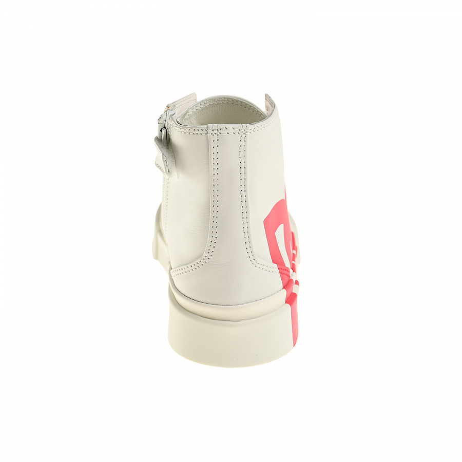 Высокие белые кеды с розовым логотипом Dolce&Gabbana Белый, арт. D11084 AY228 8B913 | Фото 4