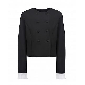 Черный двубортный пиджак с рукавами гофре Prairie Черный, арт. 502F22301FW | Фото 1