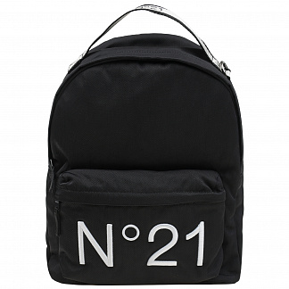 Черный рюкзак с белым логотипом, 36x29x11 см No. 21 Черный, арт. N2148B N0076 0N900 | Фото 1
