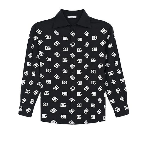 Черная рубашка из поплина с логотипом Dolce&Gabbana Черный, арт. L43S63 G7E6A N0000 | Фото 1
