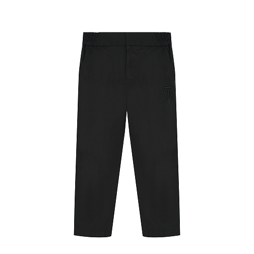 Черные брюки с вышитым логотипом Burberry Черный, арт. KB4 LEONARD:EBSF 8047758 BLACK A1189 | Фото 1