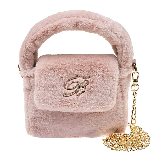 Розовая сумка из эко-меха, 18x16x6 см Miss Blumarine Розовый, арт. IF2066E0559 X0454 | Фото 1