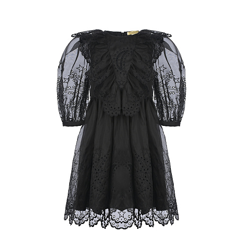 Черное шелковое платье с шитьем Stella McCartney Черный, арт. 8R1F11 O0028 930 | Фото 1