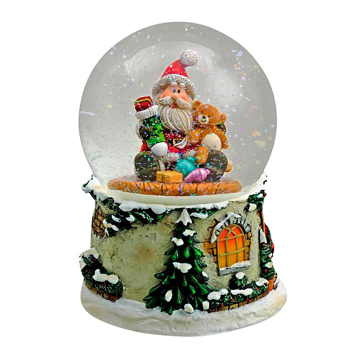 Шар &quot;Санта с плюшевым мишкой&quot; 10,8x10,8x15 см. Musicboxworld , арт. 59116 | Фото 1