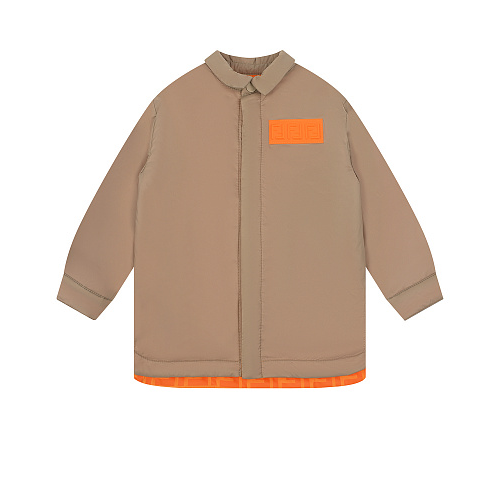 Бежевая куртка с оранжевым лого Fendi Бежевый, арт. BMA117 A7LS F1F4G | Фото 1