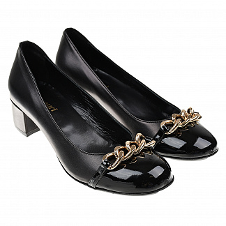 Черные лаковые туфли с цепью Missouri Черный, арт. 78083 BLACK | Фото 1