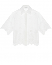 Белая рубашка с кружевной отделкой