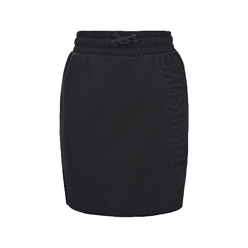 Черная юбка с поясом на кулиске Moschino Черный, арт. HDJ02E LCA41 60100 | Фото 1