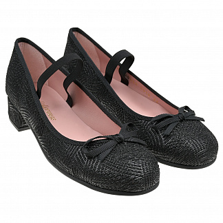Черные туфли с серебристой отделкой Pretty Ballerinas Черный, арт. 44.097 QUEEN NEGRO | Фото 1