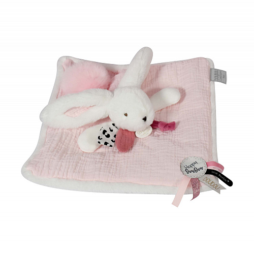 Мягкая игрушка &quot;Кролик Happy Blush&quot;, розовый Doudou et Compagnie 22 , арт. DC3744 | Фото 1
