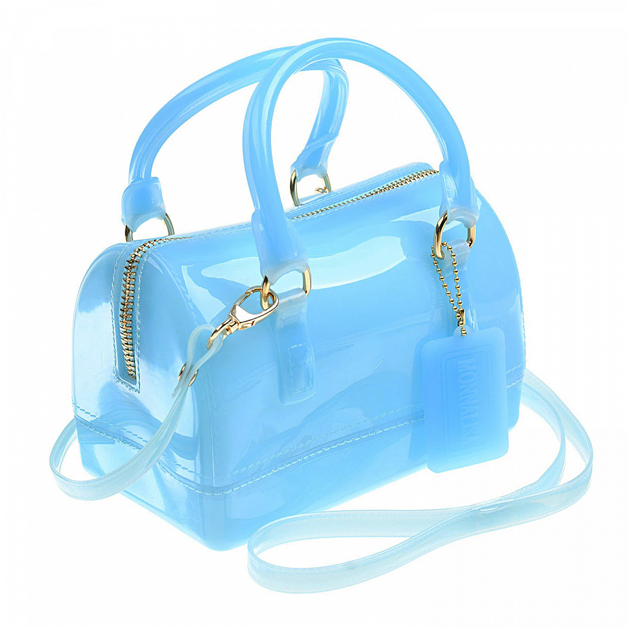 Голубая сумка из силикона, 17х9х12 см Monnalisa Голубой, арт. 179006 9068 0085 | Фото 3