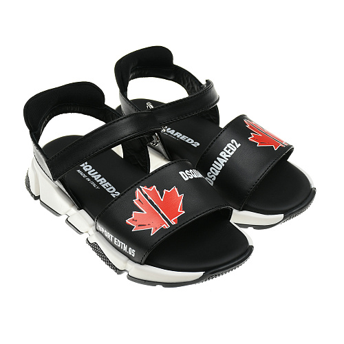 Черные сандалии с красным логотипом Dsquared2 Черный, арт. 70633 VAR.1 | Фото 1