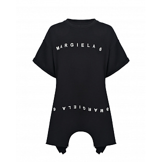 Черное трикотажное платье MM6 Maison Margiela Черный, арт. M60271 MM006 M6900 | Фото 1