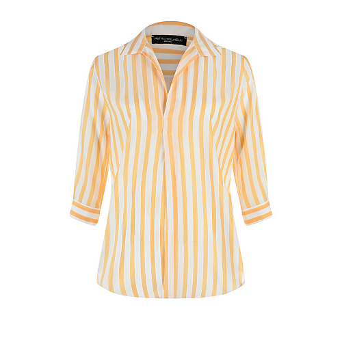 Рубашка в желто-белую полоску Pietro Brunelli Желтый, арт. CA0207 TER001 0015 | Фото 1