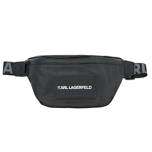 Черная сумка-пояс с логотипом, 25x13x7 см Karl Lagerfeld kids Черный, арт. Z20071 09B | Фото 1