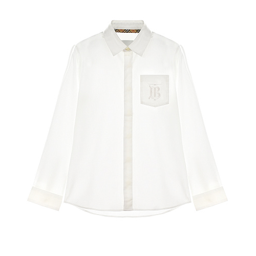 Белая рубашка с вышитой монограммой Burberry Белый, арт. 8040989 KB5-OWEN-L WHITE A1464 | Фото 1