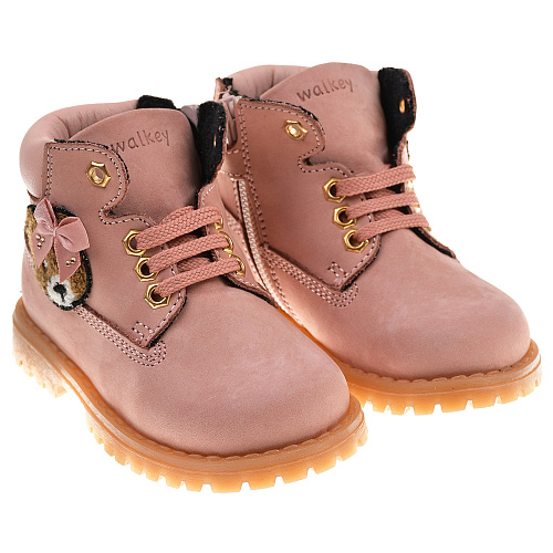 Розовые ботинки с аппликацией медвежонок Walkey Розовый, арт. Y1A4-42109-1576302- 302- | Фото 1