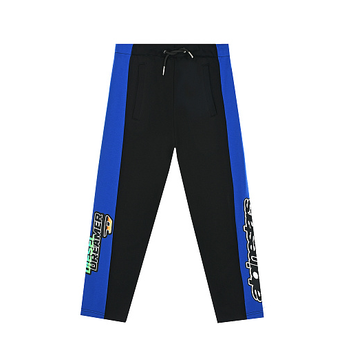 Черные спортивные брюки с синими вставками Diesel Мультиколор, арт. J00472 0IAJH K900 | Фото 1