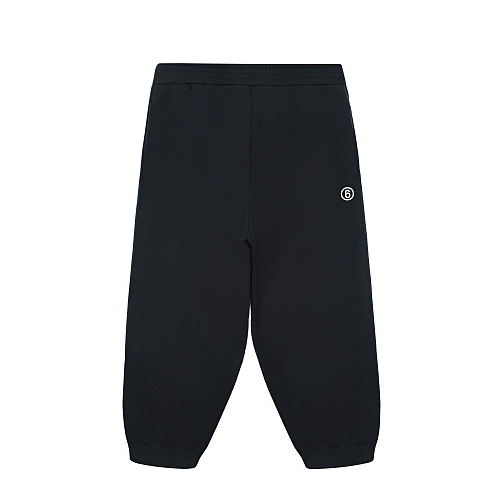 Черные спортивные брюки с белым логотипом MM6 Maison Margiela Черный, арт. M60021 MM006 M6900 | Фото 1