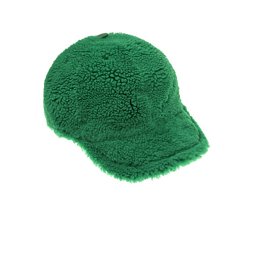 Зеленая кепка из овчины Yves Salomon Зеленый, арт. 23WAA157XXMECL A8143 | Фото 1
