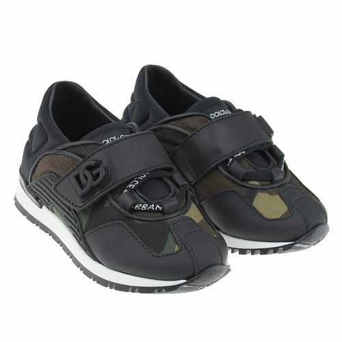 Черные кроссовки с камуфляжными вставками Dolce&Gabbana Черный, арт. DN0159 AQ713 8B973 | Фото 1