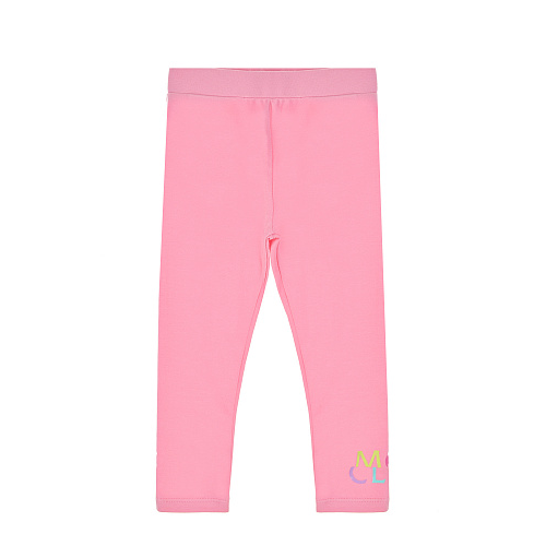 Розовые леггинсы с разноцветным лого Moncler Розовый, арт. 8H00010 8790N 526 | Фото 1