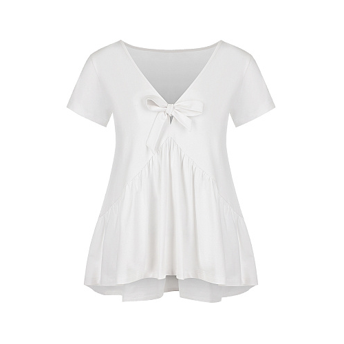 Белая футболка для беременных с бантом Attesa Белый, арт. 6595/024 100 WHITE | Фото 1