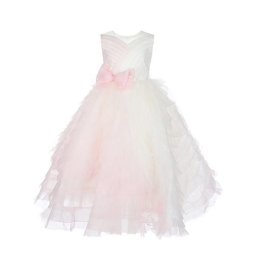 Бело-розовое платье с драпировкой Sasha Kim Мультиколор, арт. SK NICOLE 937510 WHATE-PINK | Фото 1