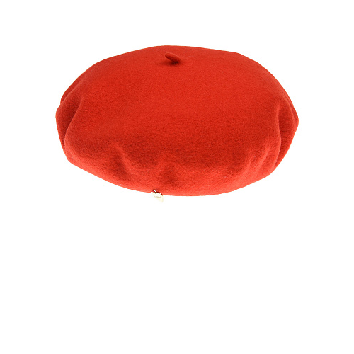 Красный берет из шерсти с подвеской в форме сердечка Il Trenino Красный, арт. 19-6528 20 | Фото 1