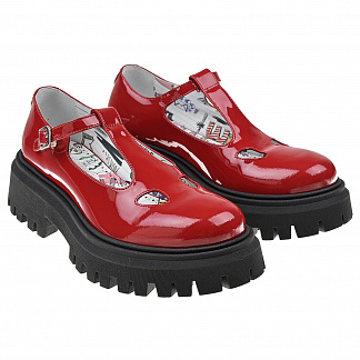 Красные лаковые туфли Mary Jane на рифленой подошве Dolce&Gabbana Красный, арт. D11114 A1328 87124 | Фото 1