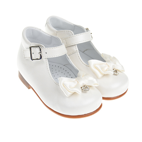 Перламутровые туфли с бантами Beberlis Белый, арт. 21800-S22-B SIRIA BONE | Фото 1