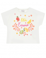 Белая футболка с принтом "фрукты"