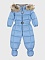 Голубой комбинезон с меховой отделкой