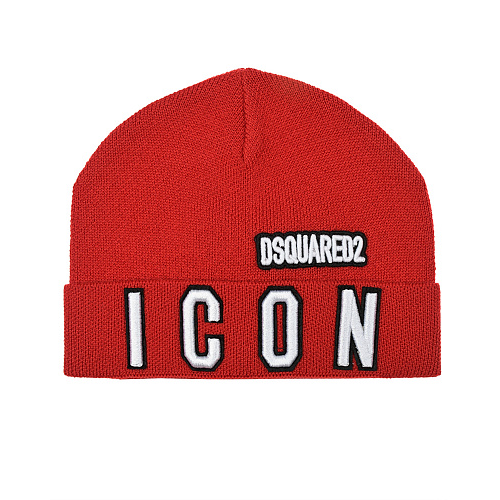 Красная шапка с вышивкой &quot;Icon&quot; Dsquared2 Красный, арт. DQ04IE D003K DQ405 | Фото 1