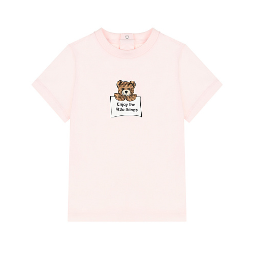 Розовая футболка с принтом &quot;мишка&quot; Fendi Розовый, арт. BUI036 ST8 F0C11 | Фото 1