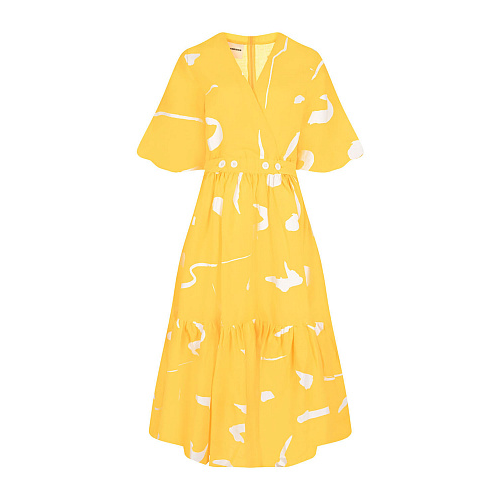 Желтое приталенное платье LOVE BIRDS Желтый, арт. RS22-36C YELLOW | Фото 1